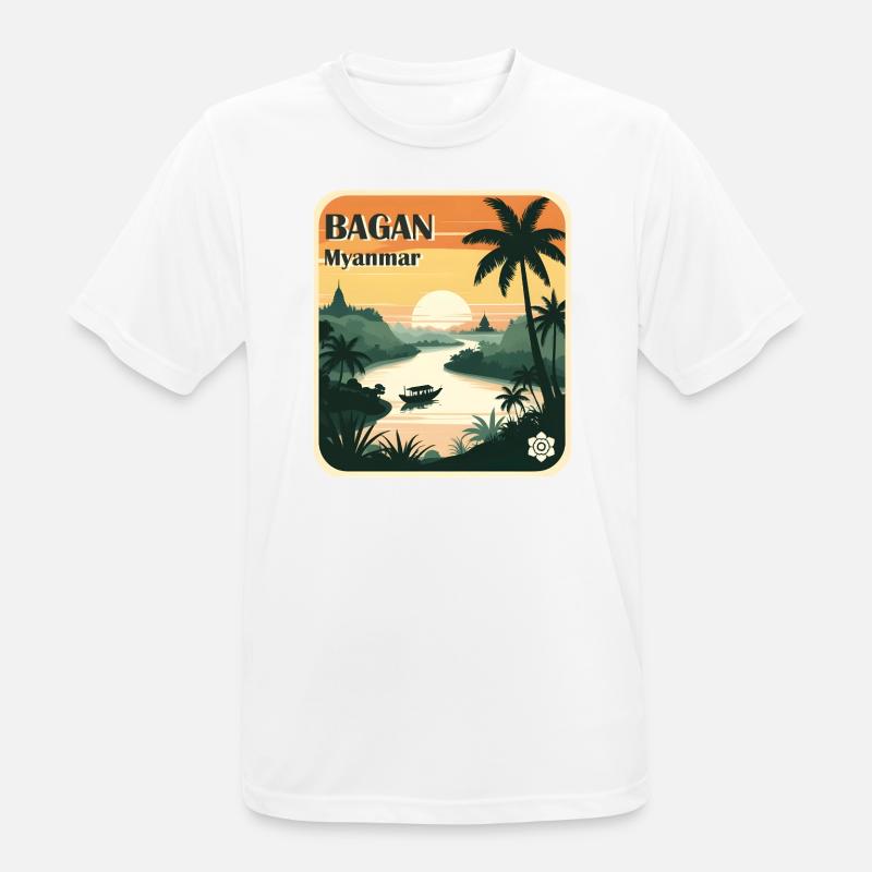 Bagan, Myanmar - Men's Breathable T-Shirt - white