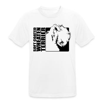 Profil Wheaten Terrier à poil doux Chiens Wilsigns - T-shirt respirant Homme - blanc - Devant - AI Model Male 185 dark (185cm)