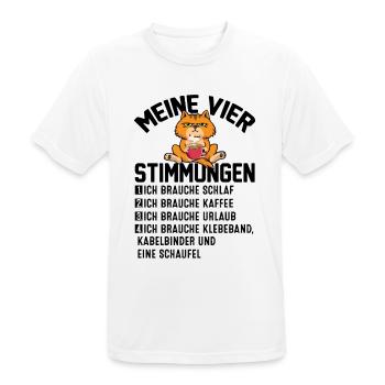 Meine Vier Stimmungen - Männer T-Shirt atmungsaktiv - Weiß - Vorne - AI Model Male 185 dark (185cm)