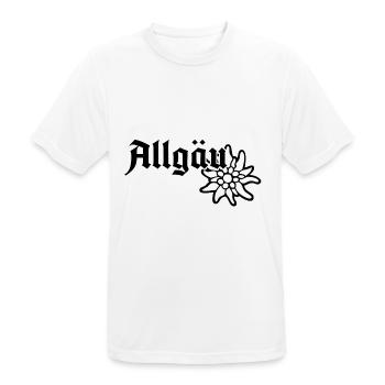 Allgäu Schriftzug mit Edelweiß - Allgäuer Design - Männer T-Shirt atmungsaktiv - Weiß - Vorne - AI Model Male 185 dark (185cm)