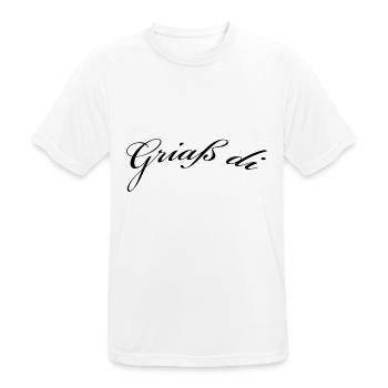 Griaß di - Allgäuer Design - Hallo - Männer T-Shirt atmungsaktiv - Weiß - Vorne - AI Model Male 185 dark (185cm)