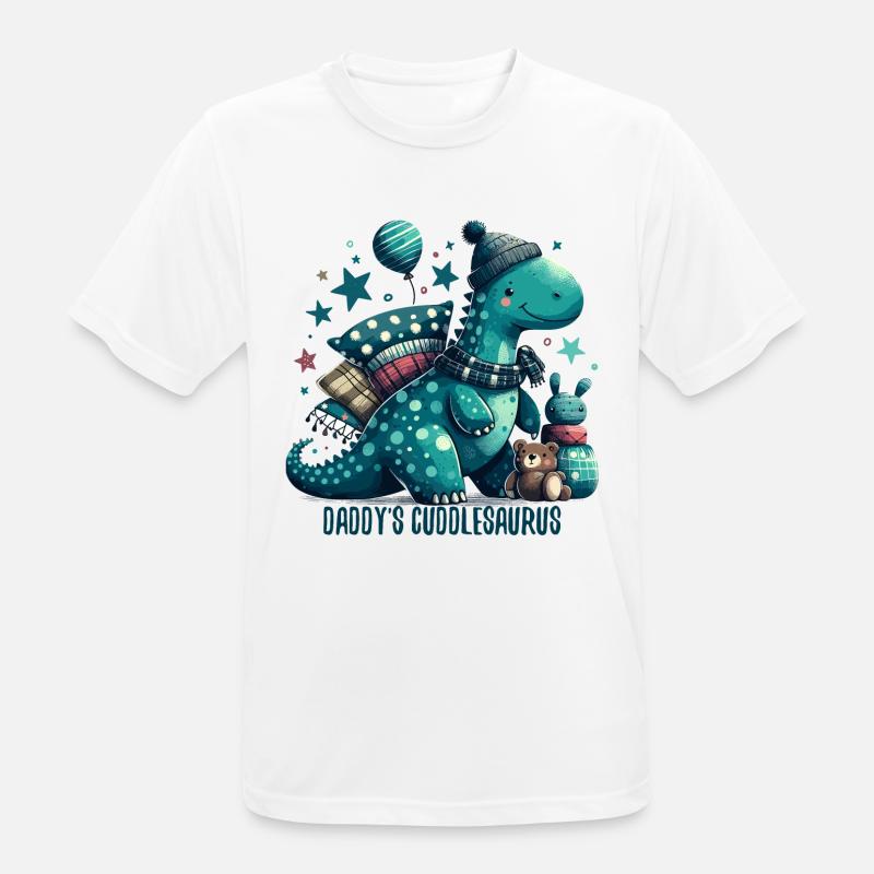 Daddy's Cuddlesaurus Cuddle Dinosaur Gift - Men's Breathable T-Shirt - white