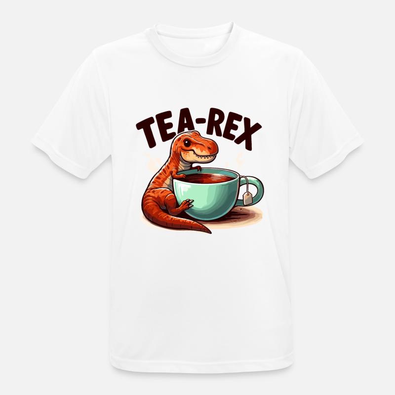 Tee Rex Tee-Rex Teetrinker Geschenk - Männer T-Shirt atmungsaktiv - Weiß