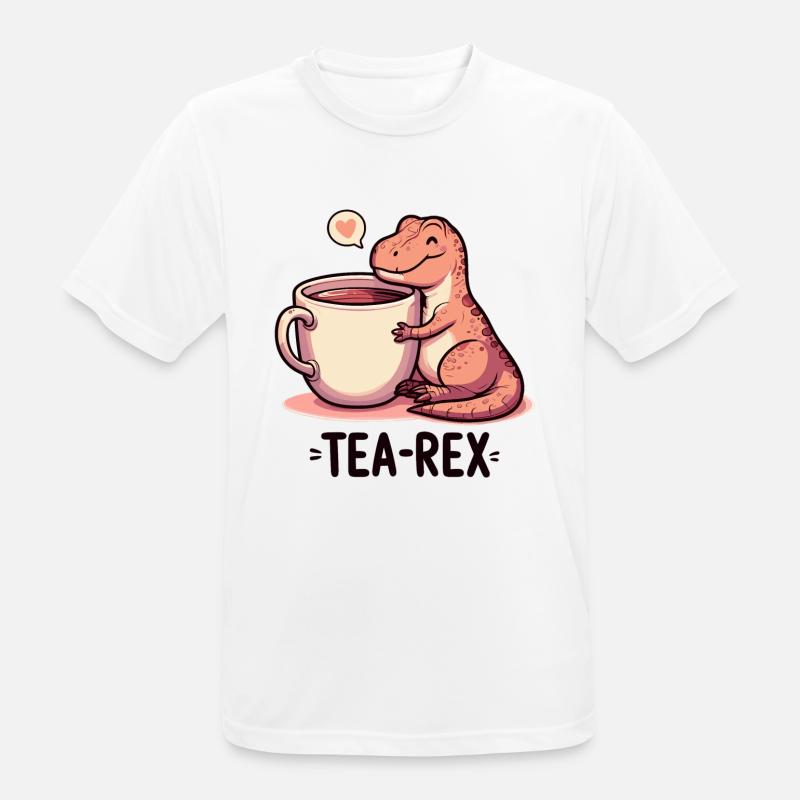 Tee Rex Tee-Rex Teetrinker Geschenk - Männer T-Shirt atmungsaktiv - Weiß