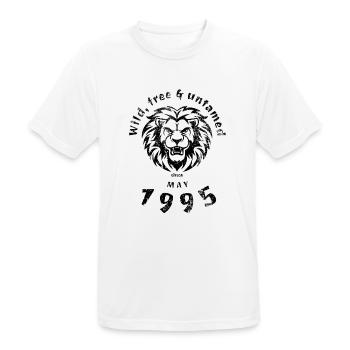 30th Birthday Wild, free & untamed since 05/1995 - Men's Breathable T-Shirt - white - Front - AI Model Male 185 dark (185cm)