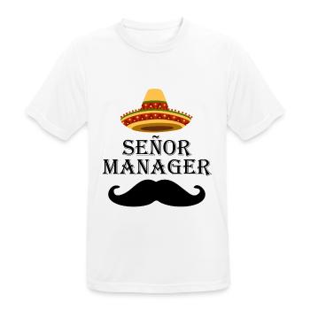 Senor Manager Señor Management Mexico - Men's Breathable T-Shirt - white - Front - AI Model Male 185 dark (185cm)