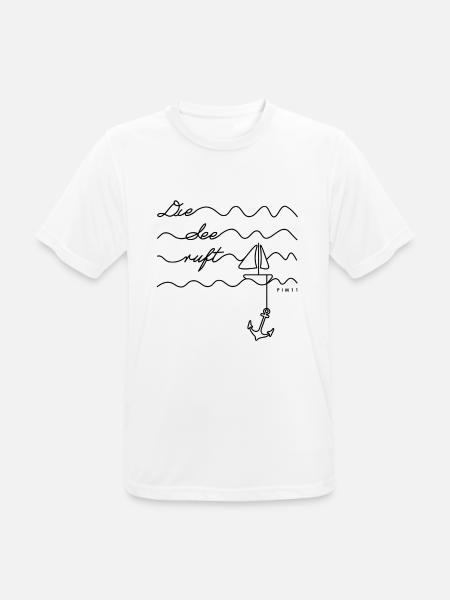 See - Männer T-Shirt atmungsaktiv - Weiß