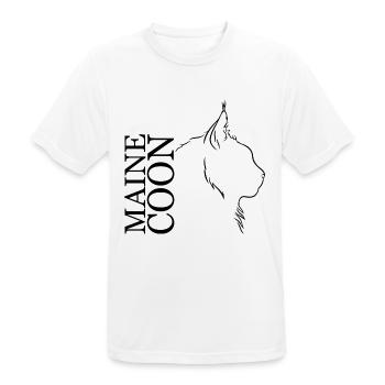 Maine Coon Profil Chats Chat Wilsigns - T-shirt respirant Homme - blanc - Devant - AI Model Male 185 dark (185cm)