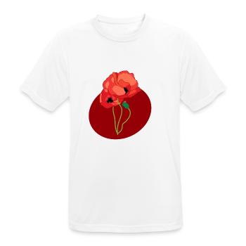 Coquelicots dans un cercle - T-shirt respirant Homme - blanc - Devant - AI Model Male 185 dark (185cm)