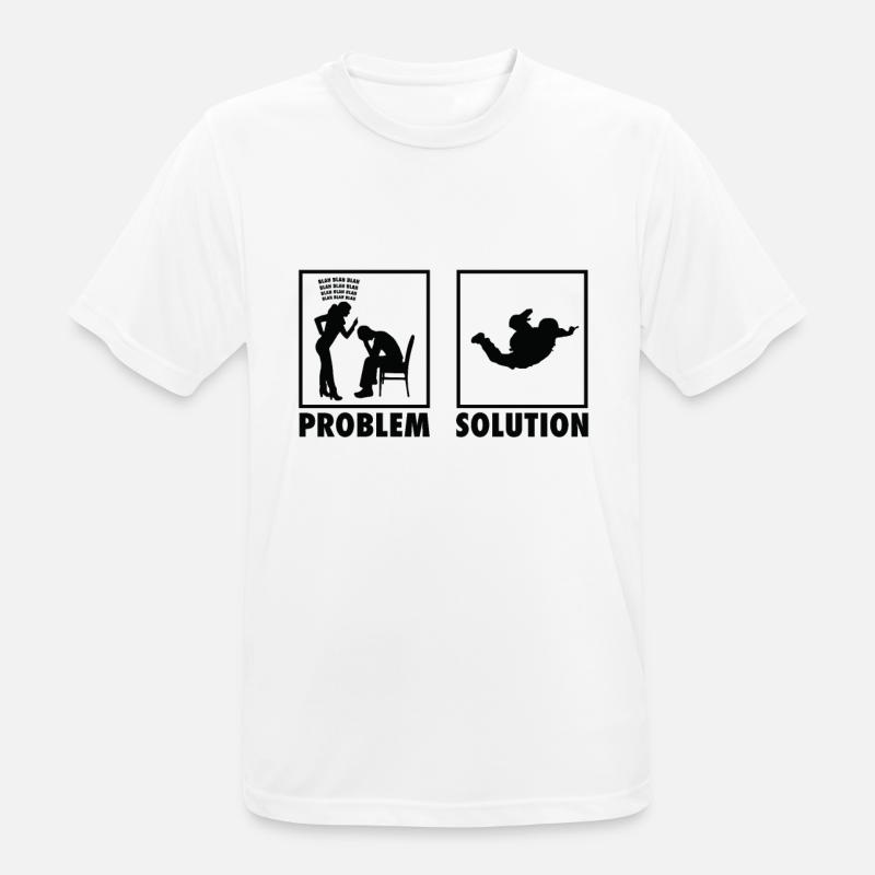 Skydiving Skydivers Statement Problem Solution. - Men's Breathable T-Shirt - white