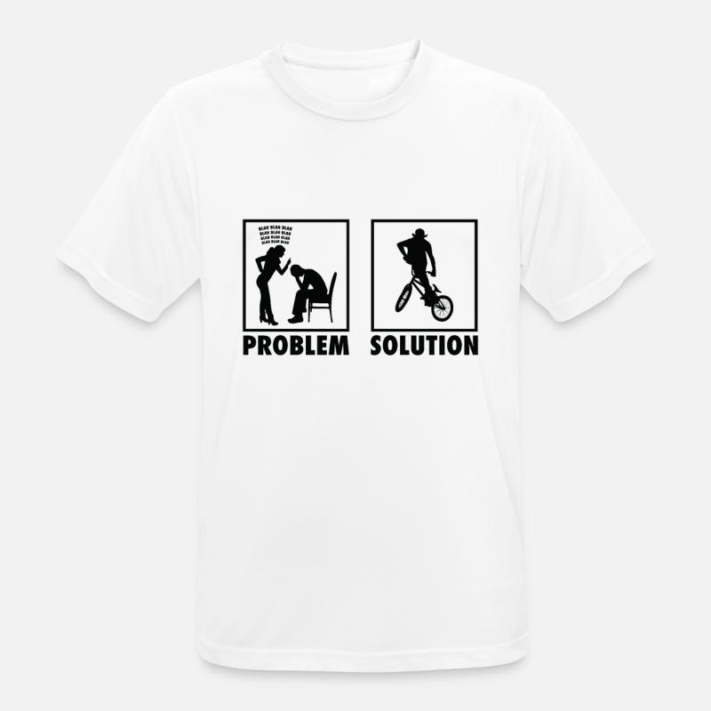 BMX Bikers Statement Problem Solution. - Männer T-Shirt atmungsaktiv - Weiß