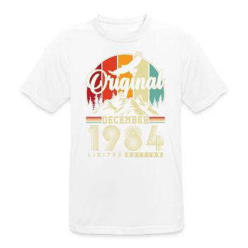 Original Décembre 1984 Vintage Anniversaire - T-shirt respirant Homme - blanc - Devant - AI Model Male 185 dark (185cm)