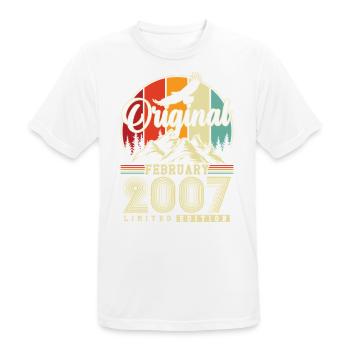 Original Février 2007 Vintage Anniversaire - T-shirt respirant Homme - blanc - Devant - AI Model Male 185 dark (185cm)