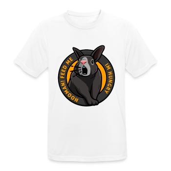 Hungry rabbit needs food feed me Funny - Men's Breathable T-Shirt - white - Front - AI Model Male 185 dark (185cm)