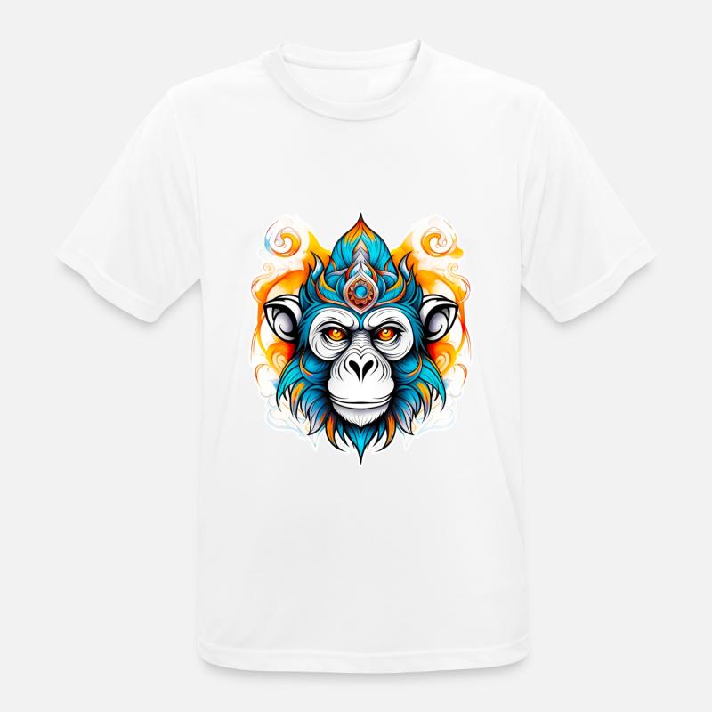 Affe Stencil - Männer T-Shirt atmungsaktiv - Weiß
