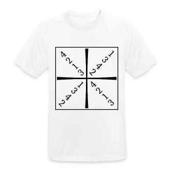 Meyer square - Männer T-Shirt atmungsaktiv - Weiß - Vorne - AI Model Male 185 dark (185cm)