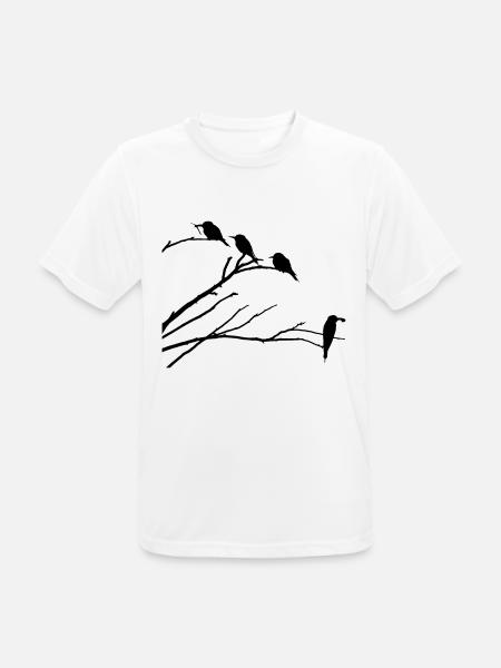 Birds on branch - Men's Breathable T-Shirt - white