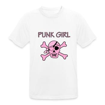 Punk Girl Skull Totenkopf Pirat - Männer T-Shirt atmungsaktiv - Weiß - Vorne - AI Model Male 185 dark (185cm)