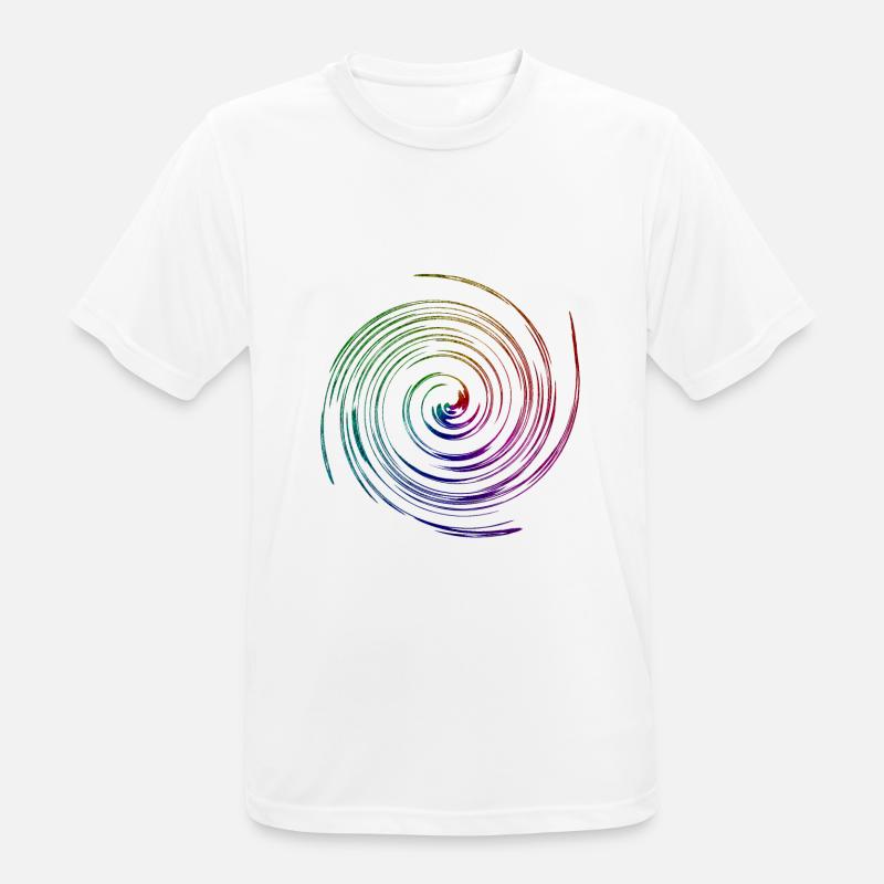 Rainbow whirl oder Regenbogen wirbel - Männer T-Shirt atmungsaktiv - Weiß