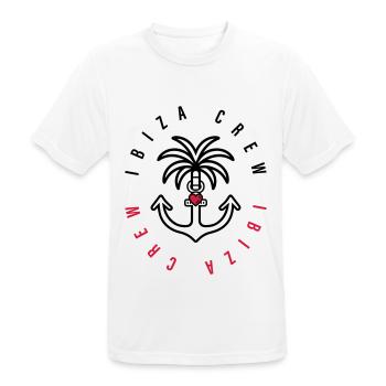 Ibiza Crew Anker Palme Herz - Männer T-Shirt atmungsaktiv - Weiß - Vorne - AI Model Male 185 dark (185cm)