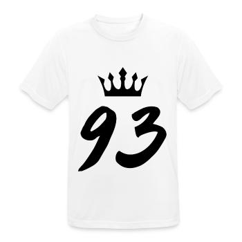 93 Number crown - Men's Breathable T-Shirt - white - Front - AI Model Male 185 dark (185cm)