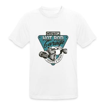 Hot Rod - Voitures de course classiques - sombre - T-shirt respirant Homme - blanc - Devant - AI Model Male 185 dark (185cm)