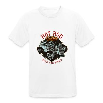 Hot Rod - Voitures de course classiques - lumineuses - T-shirt respirant Homme - blanc - Devant - AI Model Male 185 dark (185cm)
