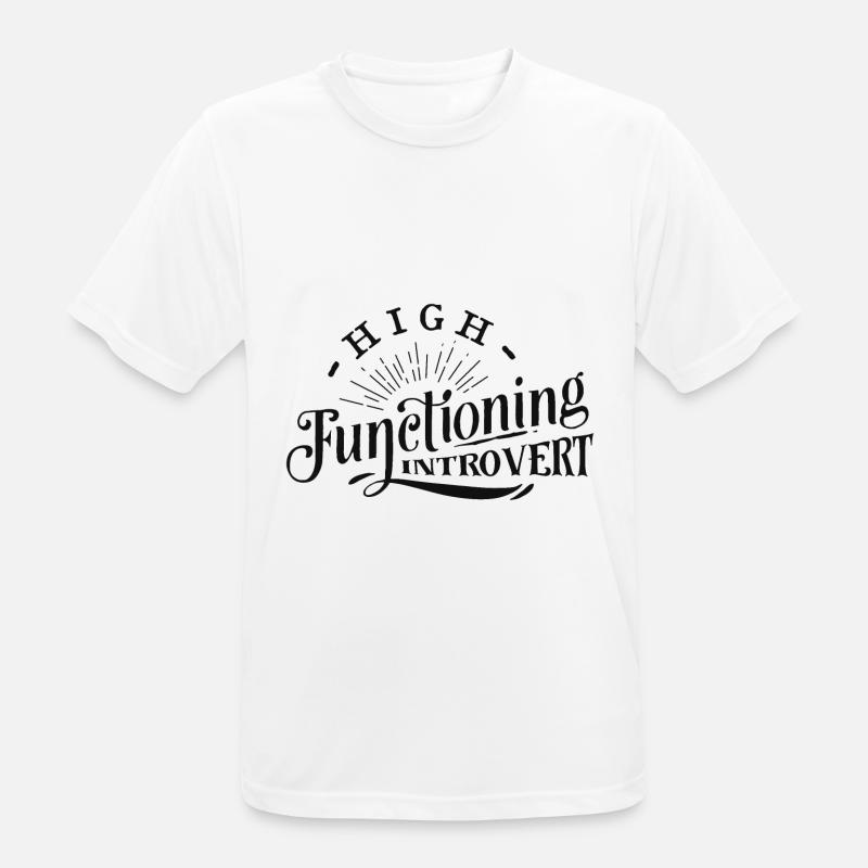 Antisocial - Functioning Introvert - pos - Männer T-Shirt atmungsaktiv - Weiß