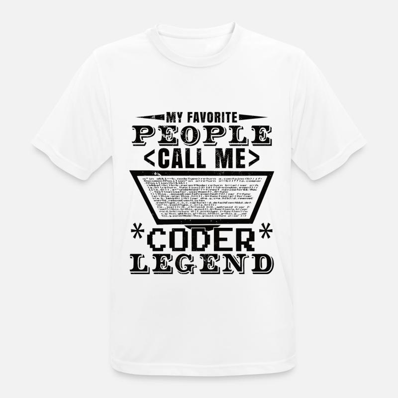 Coder Legend - Men's Breathable T-Shirt - white
