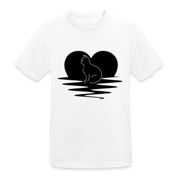 Katze - Männer T-Shirt atmungsaktiv - Weiß - Vorne - AI Model Male 185 dark (185cm)