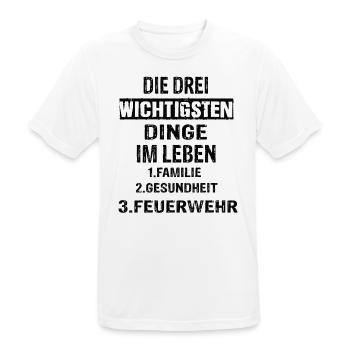 Feuerwehr - Männer T-Shirt atmungsaktiv - Weiß - Vorne - AI Model Male 185 dark (185cm)