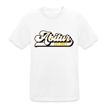 Farben änderbar | Abitur 2023 - Männer T-Shirt atmungsaktiv - Weiß - Vorne - AI Model Male 185 dark (185cm)