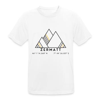 Minimalistisches Zermatt-Logo - Männer T-Shirt atmungsaktiv - Weiß - Vorne - AI Model Male 185 dark (185cm)