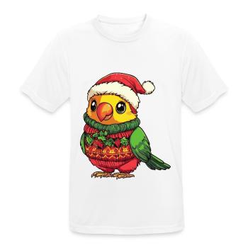 Papagai Weihnachten Comic - Männer T-Shirt atmungsaktiv - Weiß - Vorne - AI Model Male 185 dark (185cm)
