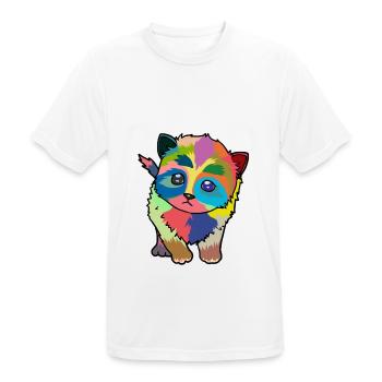 Little colorful cute cat - Men's Breathable T-Shirt - white - Front - AI Model Male 185 dark (185cm)