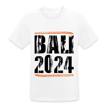 Bali 2024 Saying - Men's Breathable T-Shirt - white - Front - AI Model Male 185 dark (185cm)