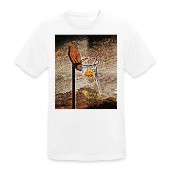 Mondschein-Basketball - Männer T-Shirt atmungsaktiv - Weiß - Vorne - AI Model Male 185 dark (185cm)