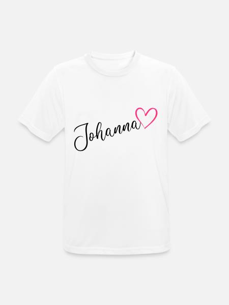 Johanna Name Vorname Herz pink - Männer T-Shirt atmungsaktiv - Weiß