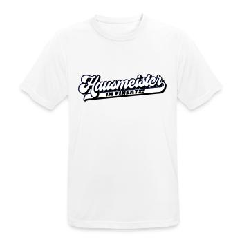 Farben änderbar | Hausmeister im Einsatz! - Männer T-Shirt atmungsaktiv - Weiß - Vorne - AI Model Male 185 dark (185cm)