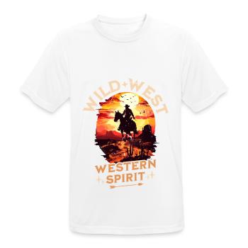 Wild West Western Cowboy Pferd Reiten Wildnis USA - Männer T-Shirt atmungsaktiv - Weiß - Vorne - AI Model Male 185 dark (185cm)