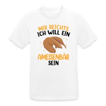Ich will ein Ameisenbär sein Ameisenfresser - Männer T-Shirt atmungsaktiv - Weiß - Vorne - AI Model Male 185 dark (185cm)