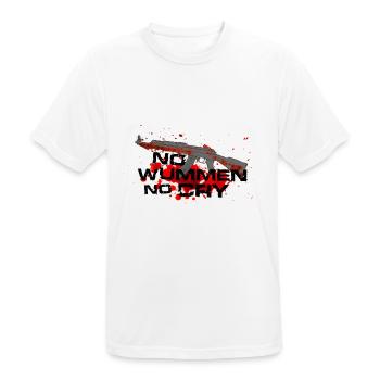 wummen - Männer T-Shirt atmungsaktiv - Weiß - Vorne - AI Model Male 185 dark (185cm)
