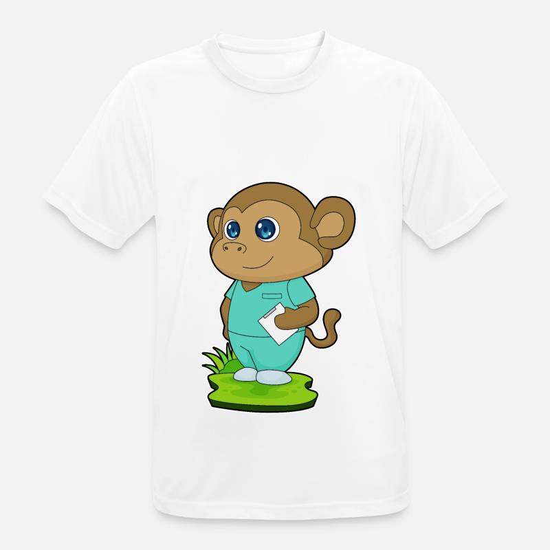 Affe Krankenschwester Notizzettel - Männer T-Shirt atmungsaktiv - Weiß
