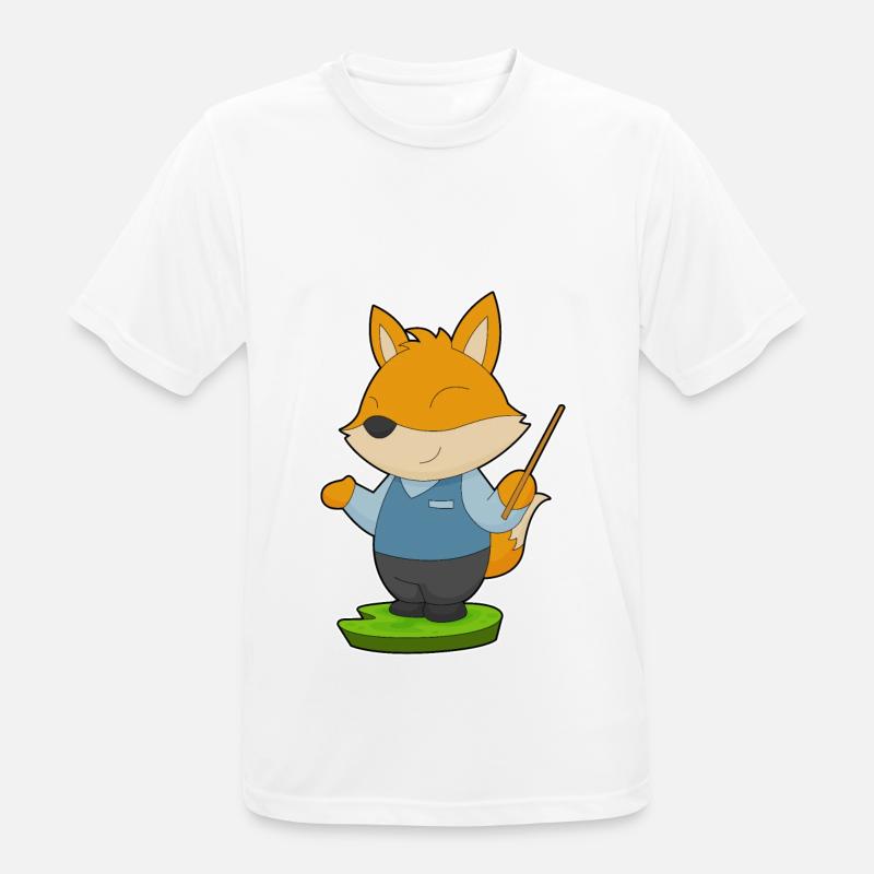 Fuchs Lehrer Pointer - Männer T-Shirt atmungsaktiv - Weiß