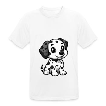 Dalmatien Chien Bande Dessinée Mignon - T-shirt respirant Homme - blanc - Devant - AI Model Male 185 dark (185cm)