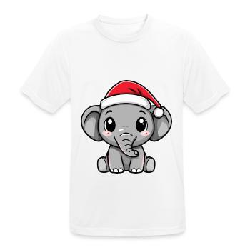Elephant Christmas Cute - Men's Breathable T-Shirt - white - Front - AI Model Male 185 dark (185cm)
