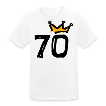 70th birthday Krone - Men's Breathable T-Shirt - white - Front - AI Model Male 185 dark (185cm)
