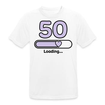50 years - Men's Breathable T-Shirt - white - Front - AI Model Male 185 dark (185cm)