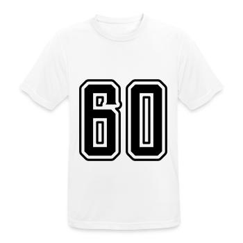 60 number symbol - Men's Breathable T-Shirt - white - Front - AI Model Male 185 dark (185cm)