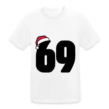 69 Zahl Weihnachten - Männer T-Shirt atmungsaktiv - Weiß - Vorne - AI Model Male 185 dark (185cm)